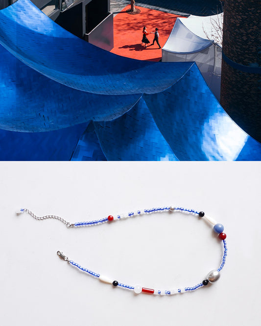 Klein Blue Bead Necklace