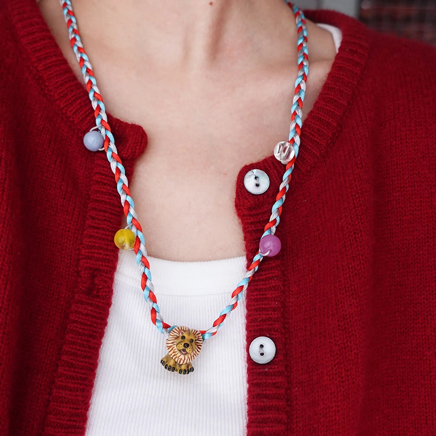 Scarlet Red Twist Necklace