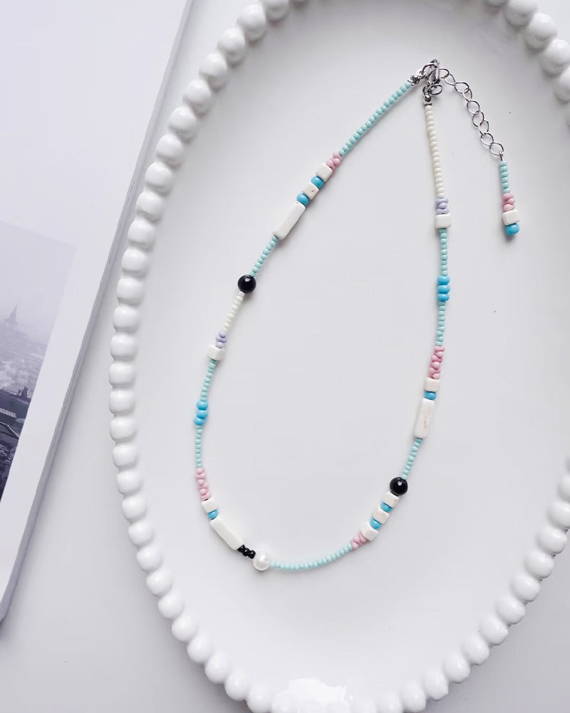 Azure Horizon Bead Necklace