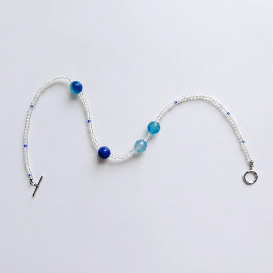 Blue Bubble Bead Necklace