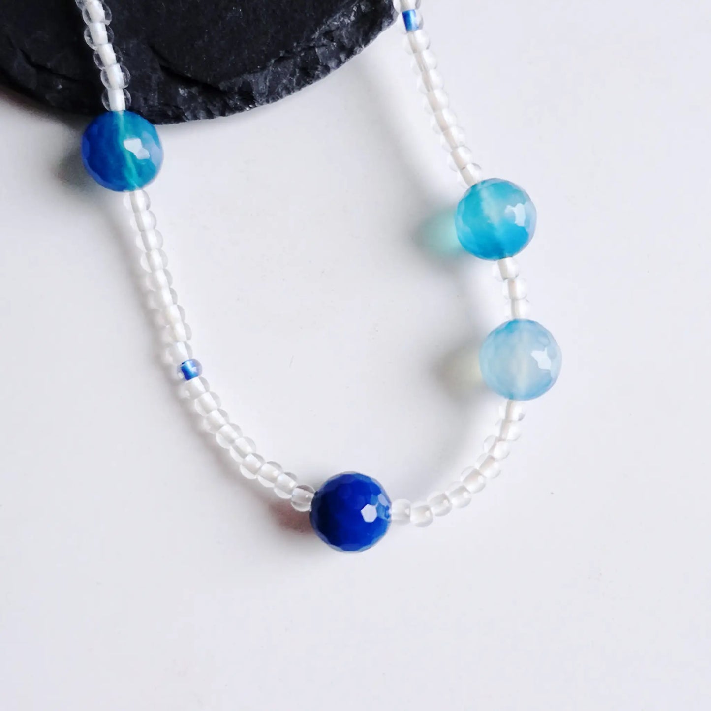 Blue Bubble Bead Necklace