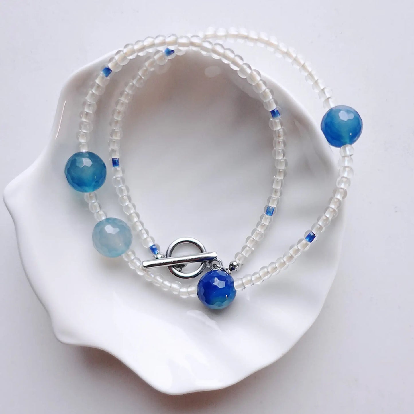 Blue Bubble Bead Necklace