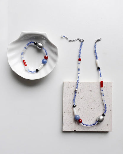 Klein Blue Bead Bracelet