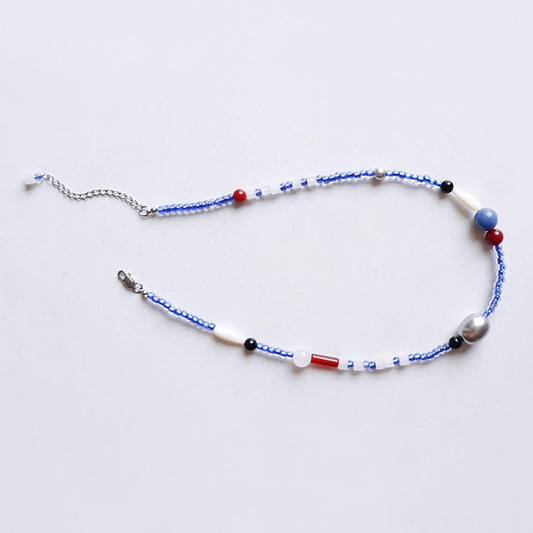 Klein Blue Bead Necklace