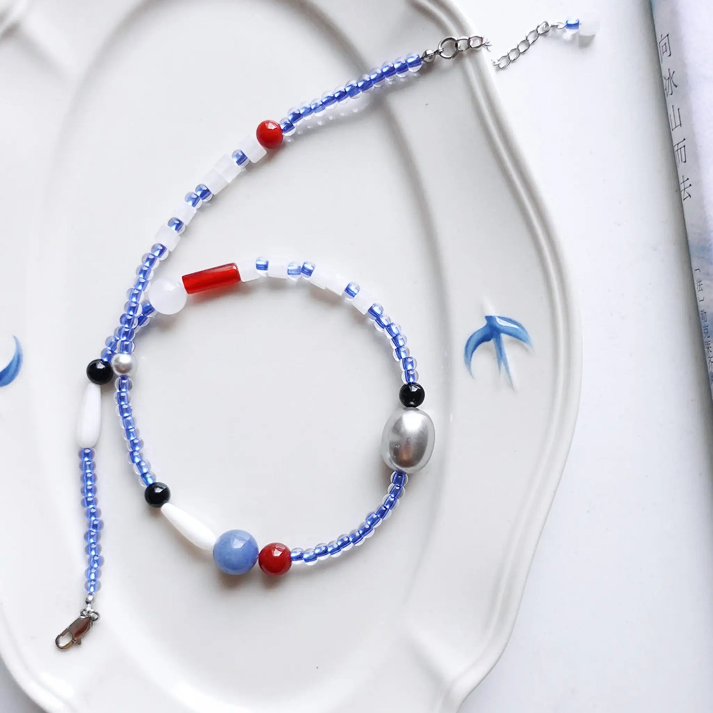 Klein Blue Bead Necklace