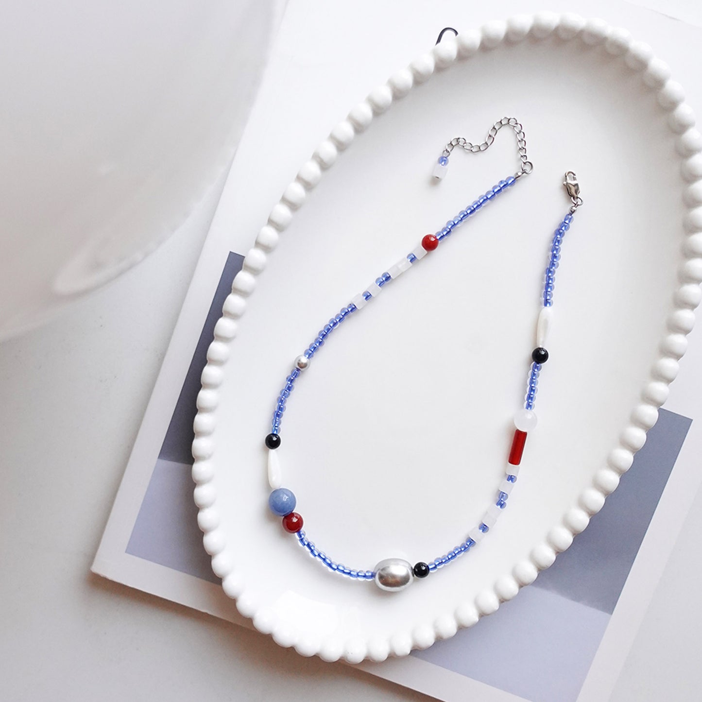 Klein Blue Bead Necklace