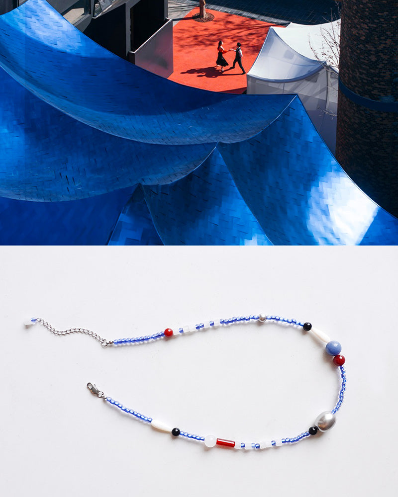 Klein Blue Bead Necklace