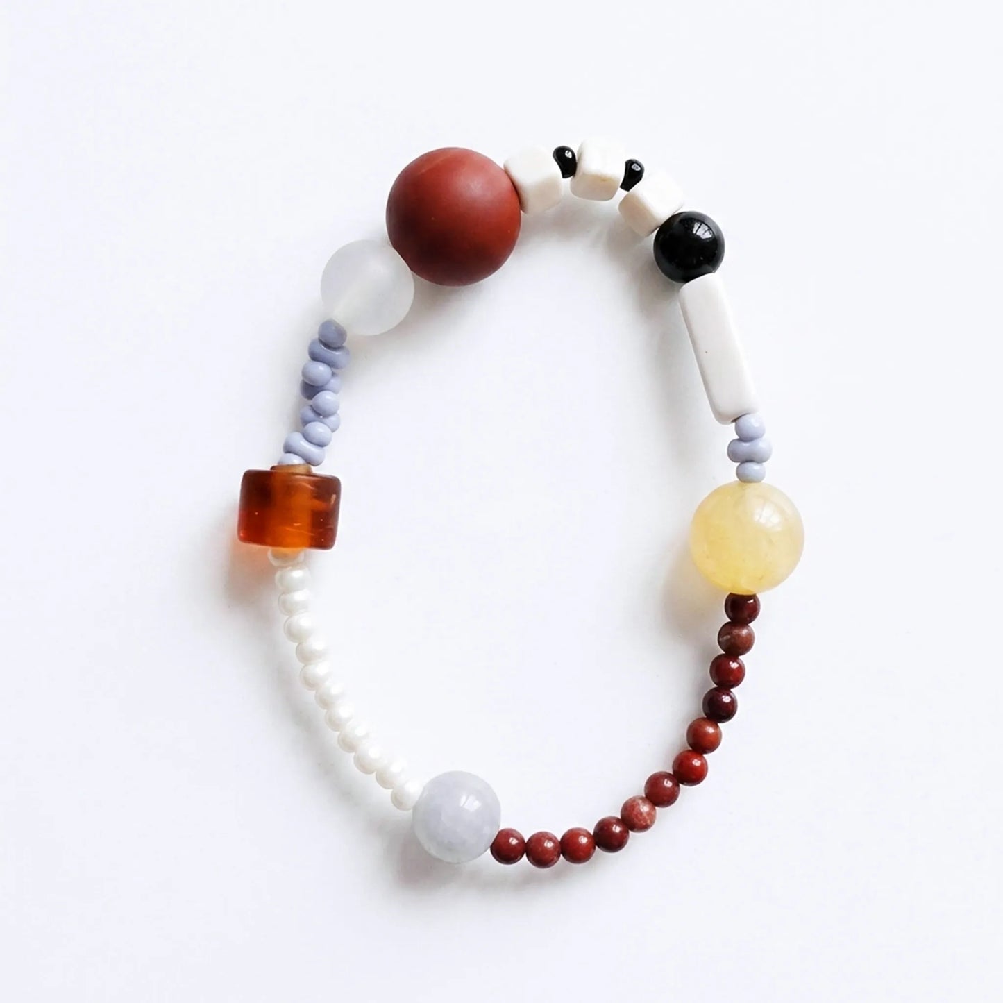 Orange Ocean Bead Bracelet
