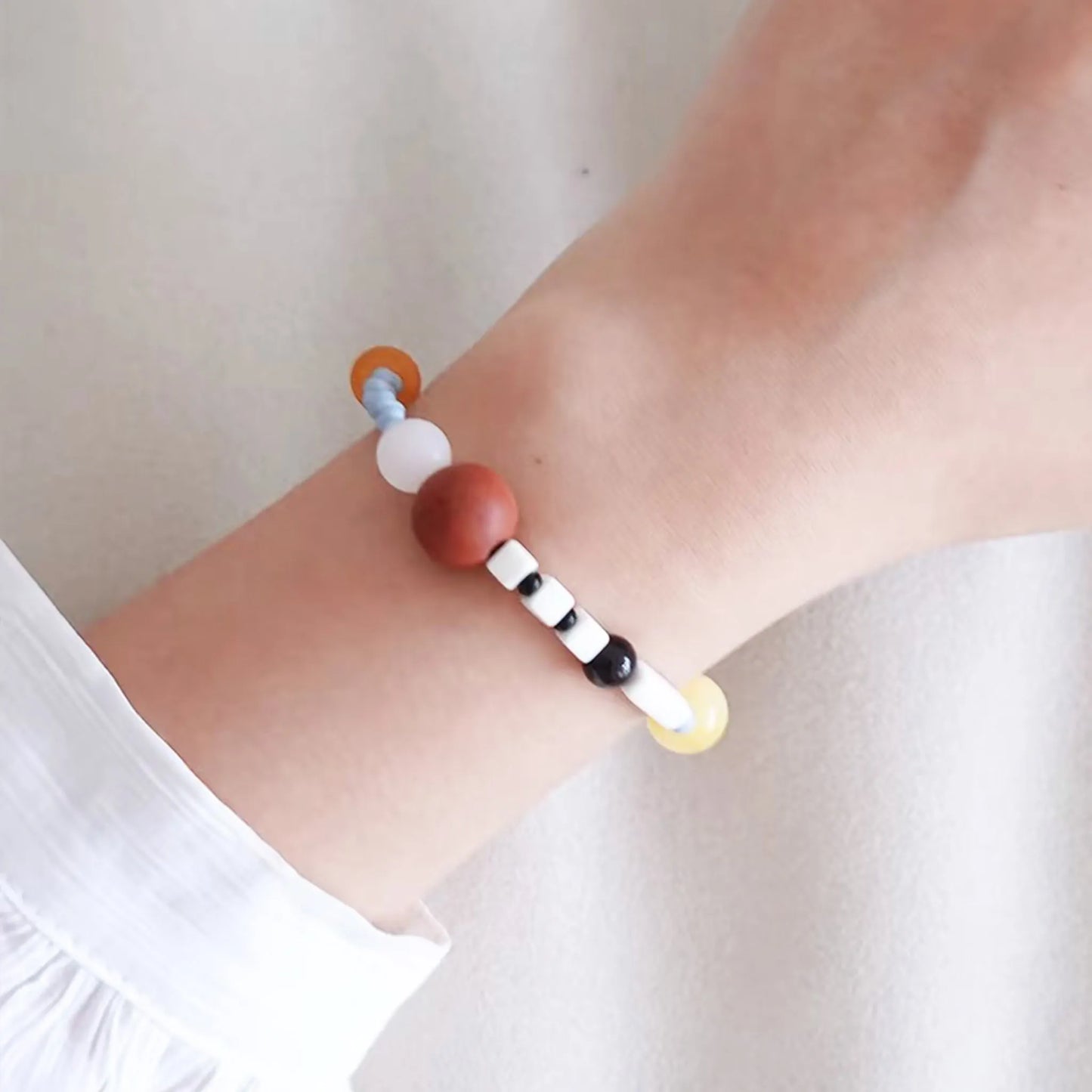 Orange Ocean Bead Bracelet