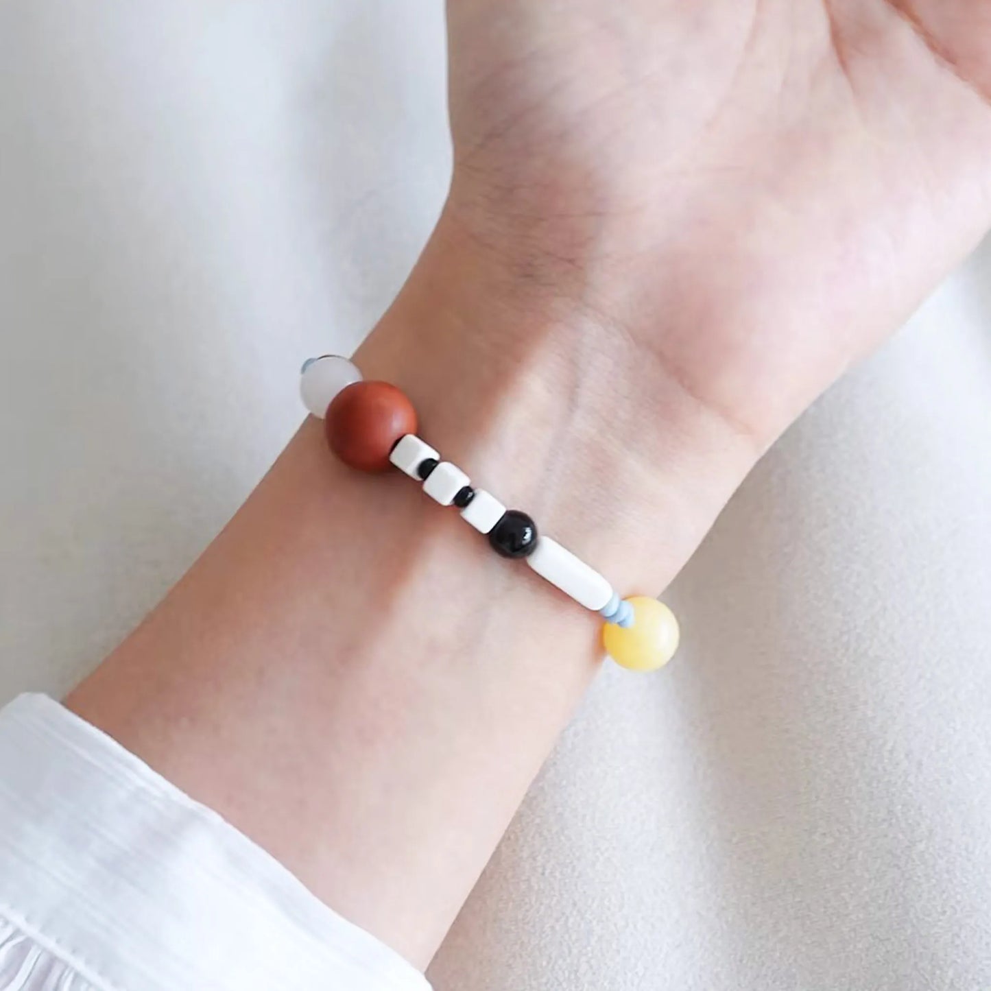Orange Ocean Bead Bracelet