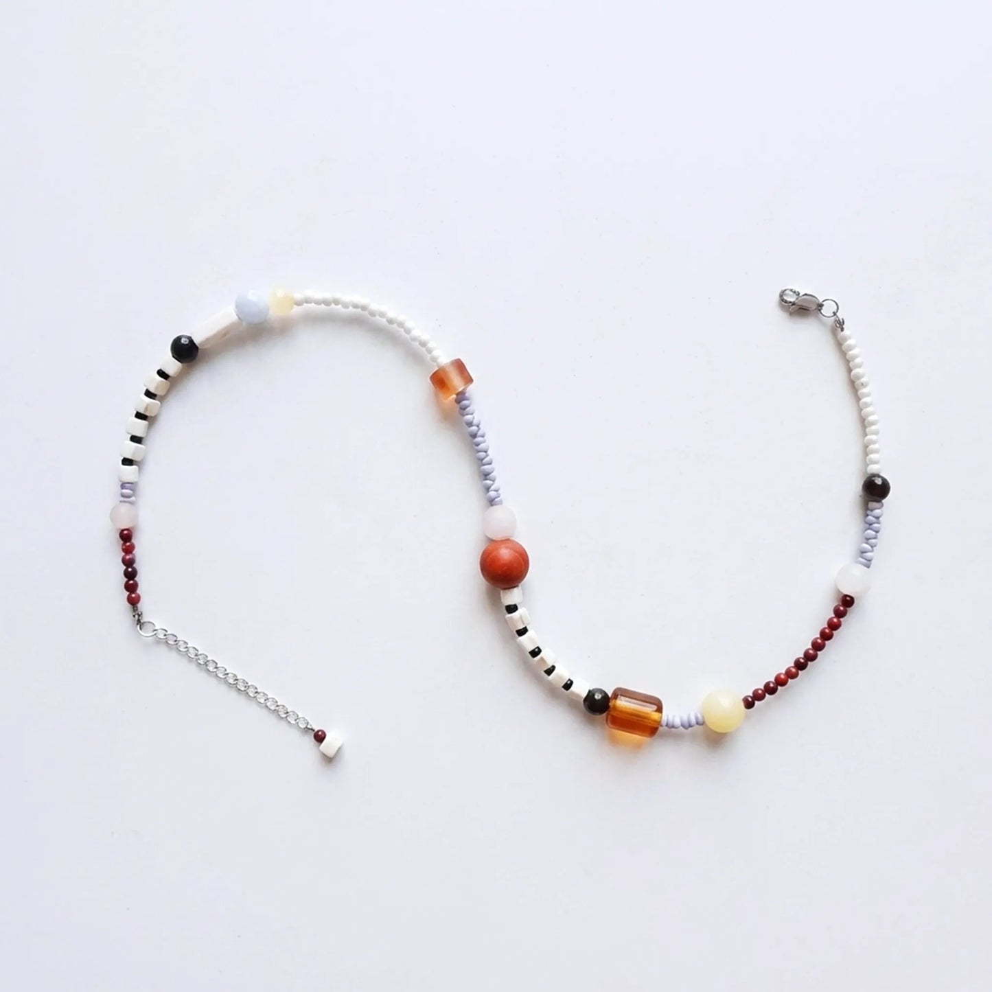 Orange Ocean Bead Necklace