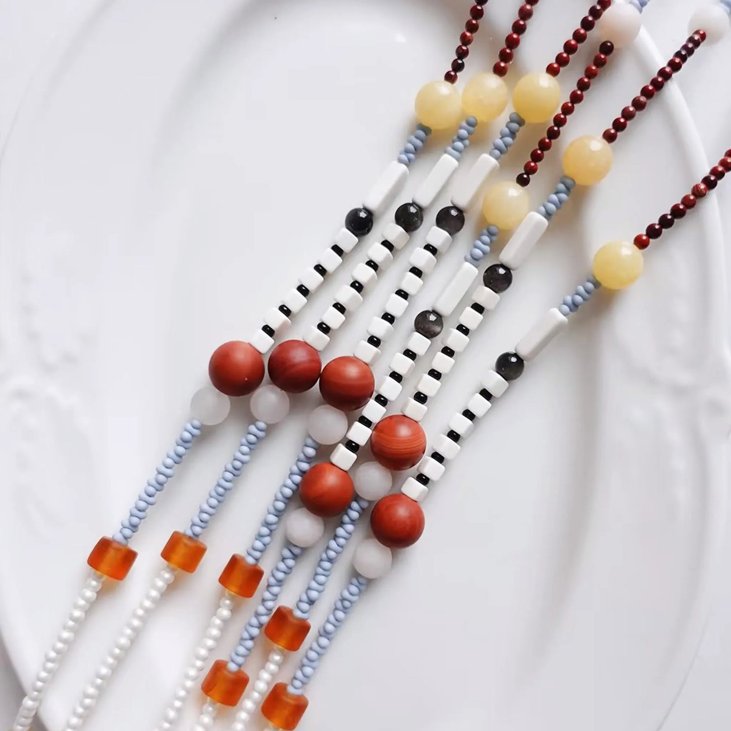 Orange Ocean Bead Necklace