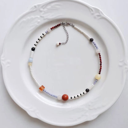 Orange Ocean Bead Necklace