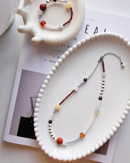 Orange Ocean Bead Necklace
