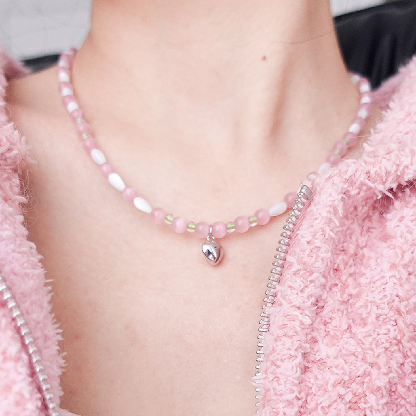 Pink Echo Stone Necklace