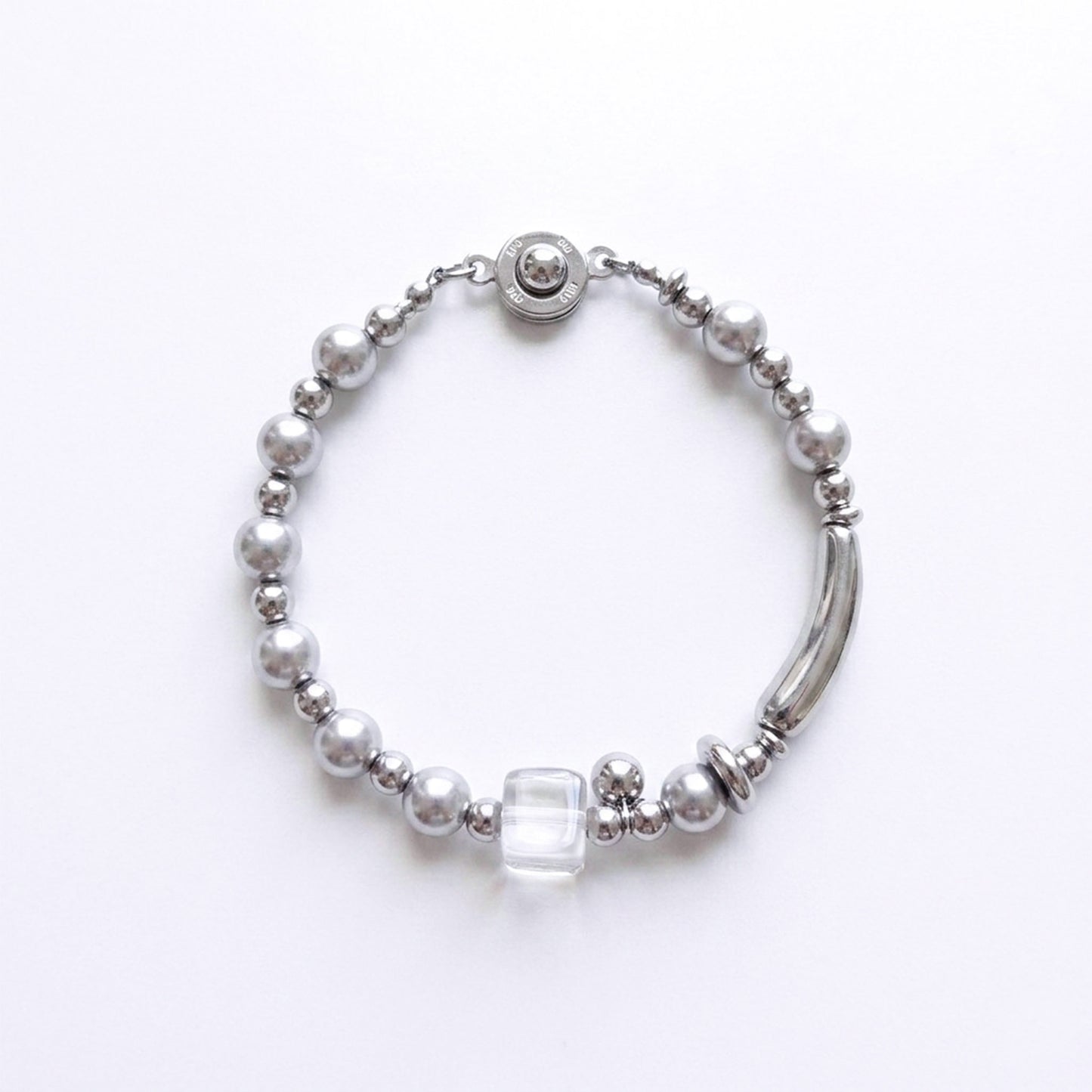 Silver Line Bead Bracelet