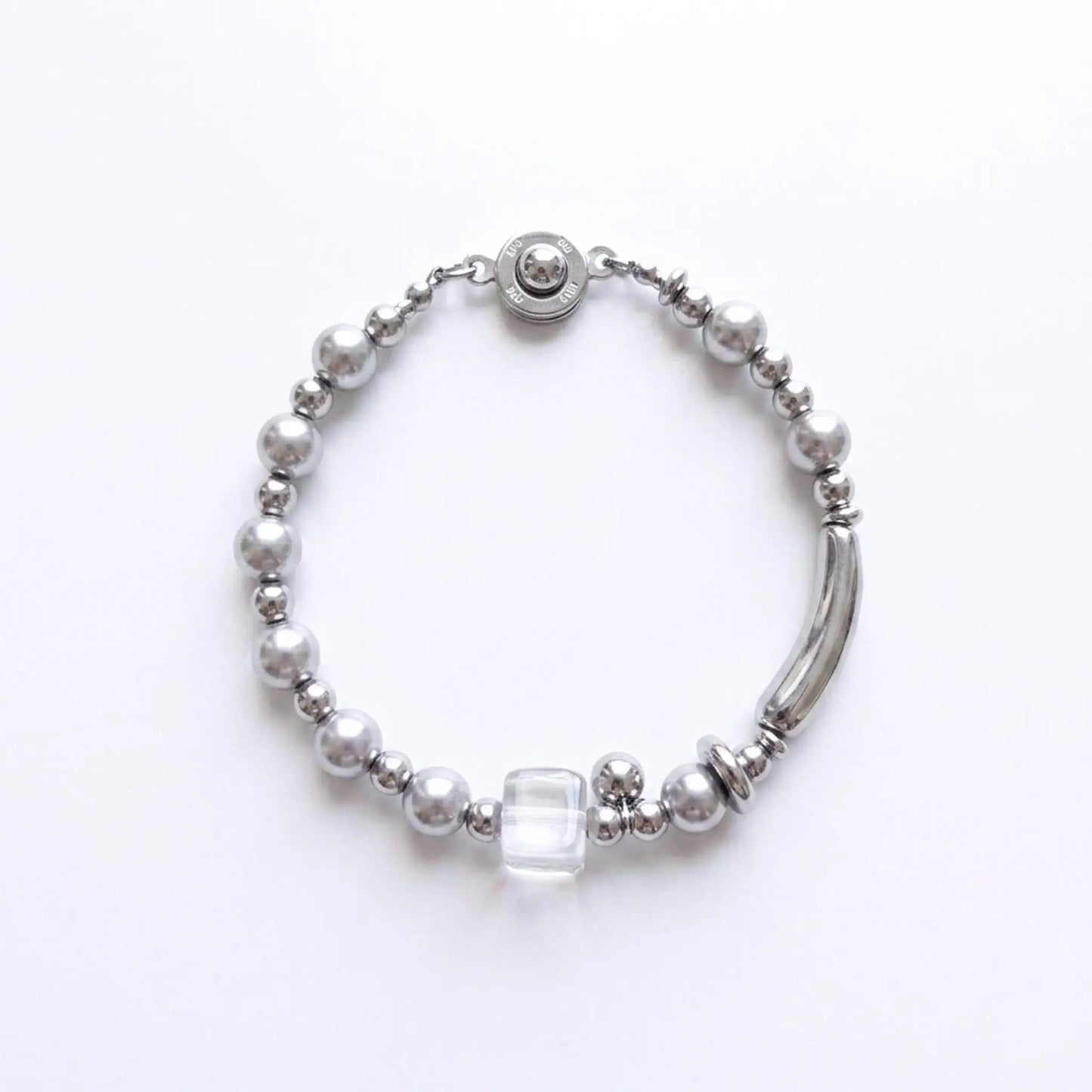 Silver Line Bead Bracelet