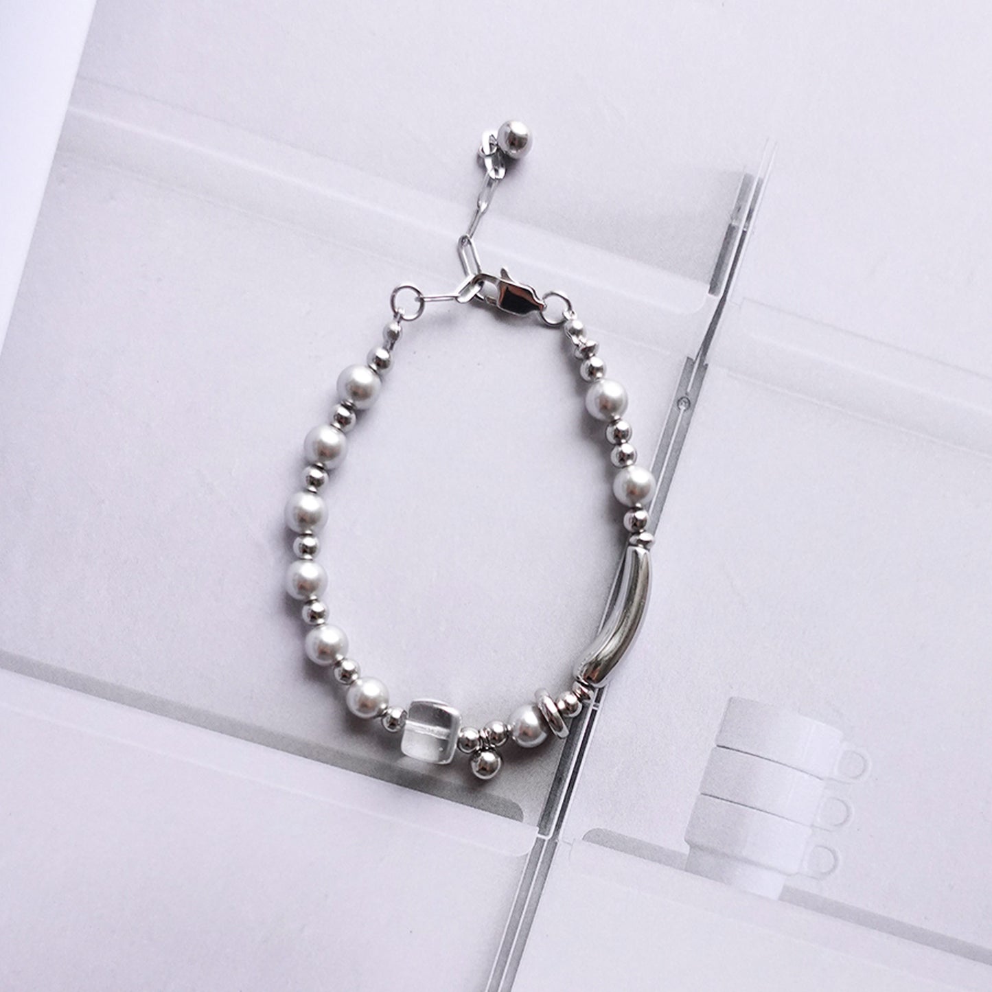 Silver Line Bead Bracelet