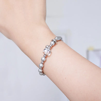 Silver Line Bead Bracelet