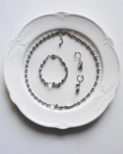 Silver Line Bead Bracelet