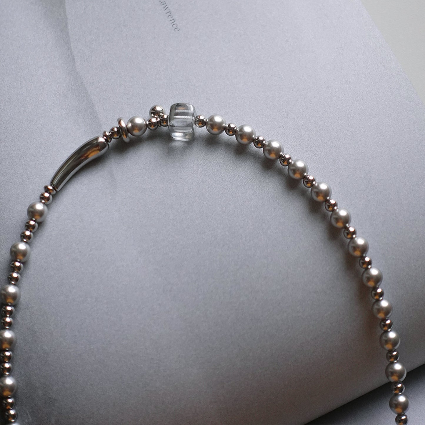 Silver Line Bead Necklace