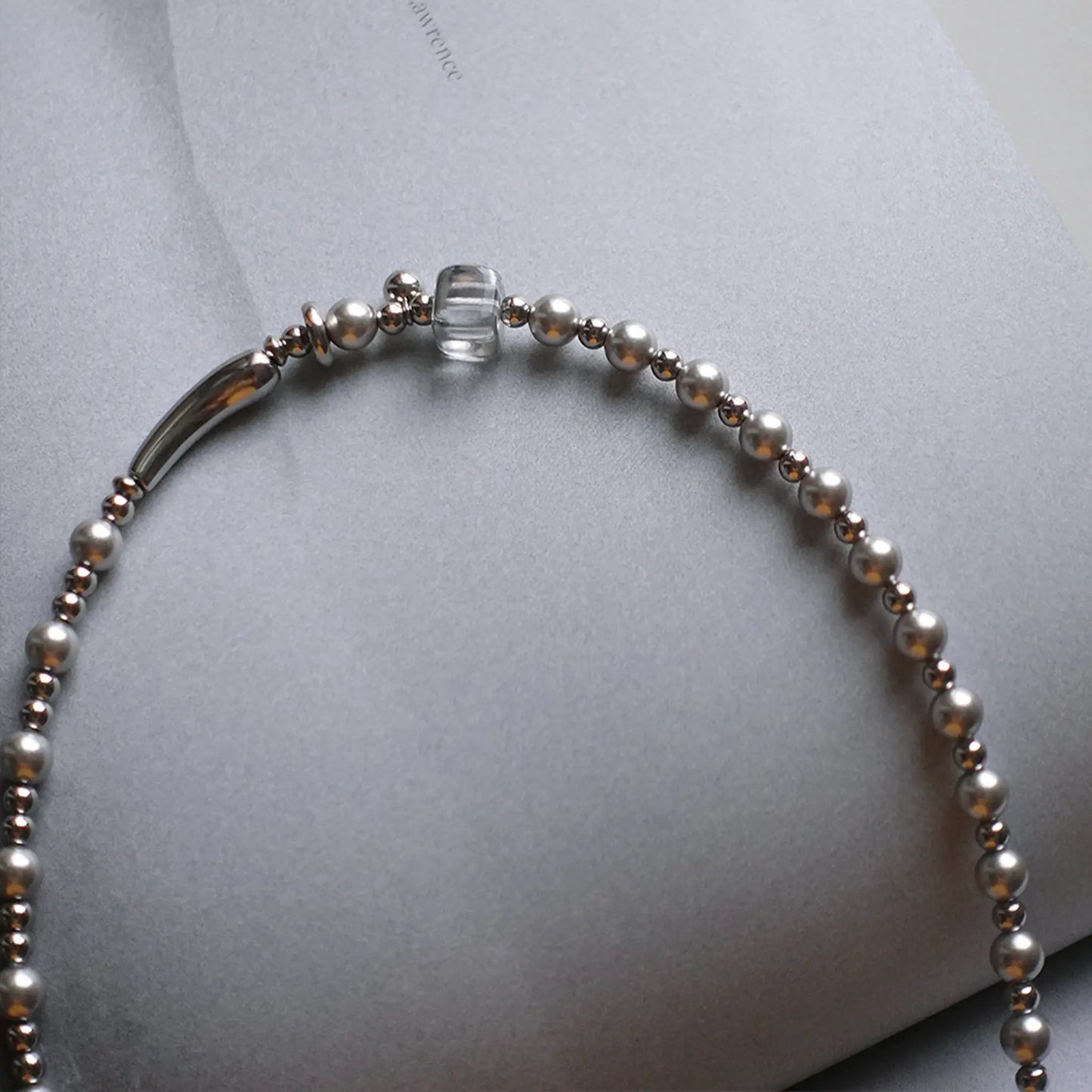 Silver Line Bead Necklace