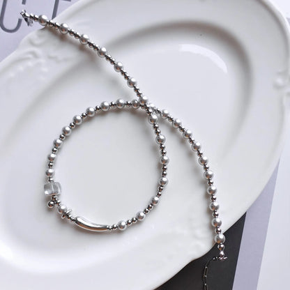 Silver Line Bead Necklace