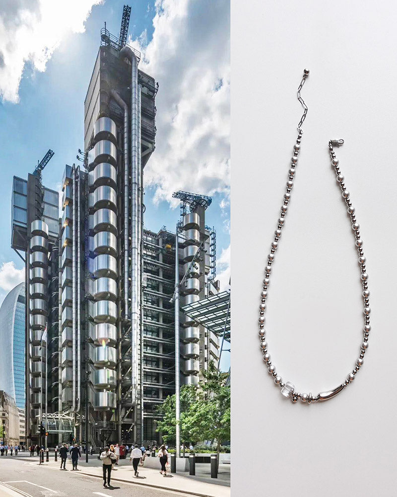 Silver Line Bead Necklace